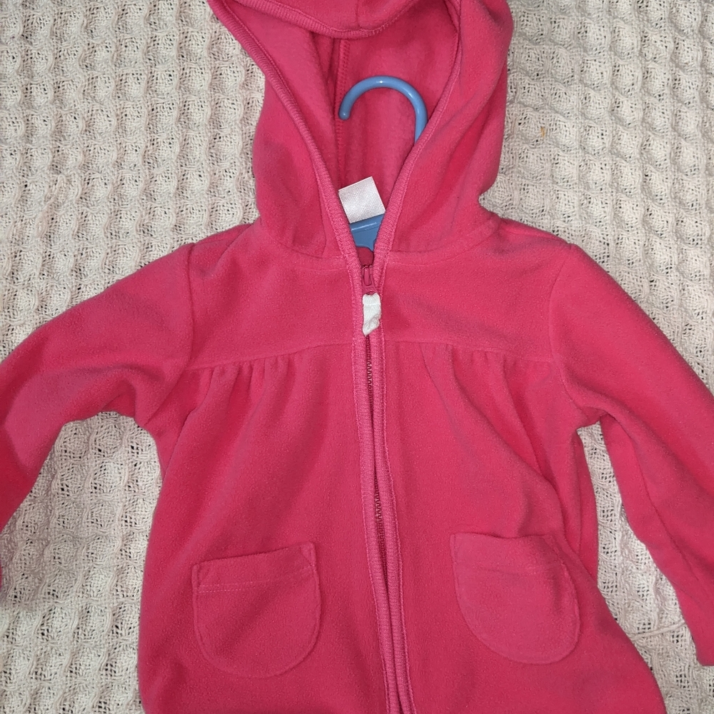 12 month pink fleece zip up